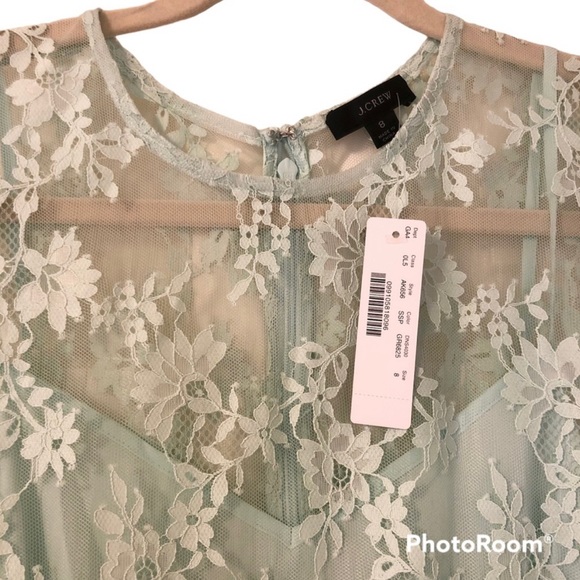 J. CREW 🆕 mint green lace dress size 8. Perfect for Spring 🌞 - Picture 2 of 4